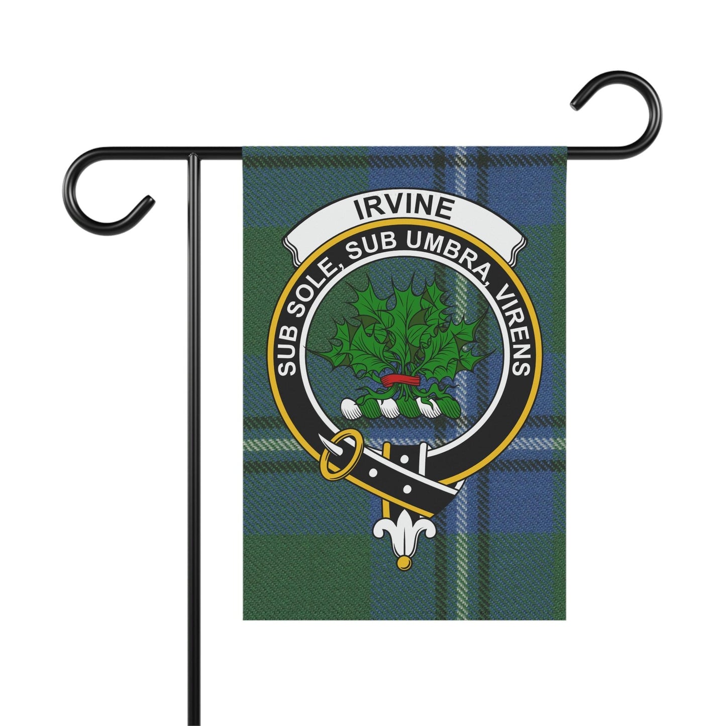 Irvine Clan Scottish Tartan Garden Banner, Irvine Family Crest Scotland Flag