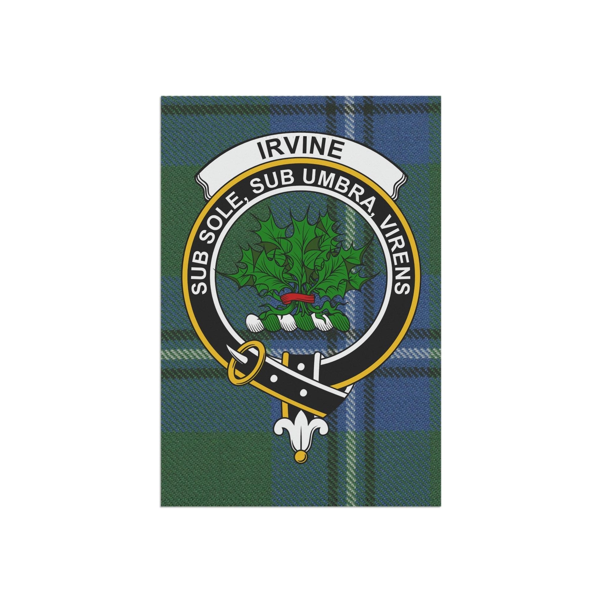 Irvine Clan Scottish Tartan Garden Banner, Irvine Family Crest Scotland Flag