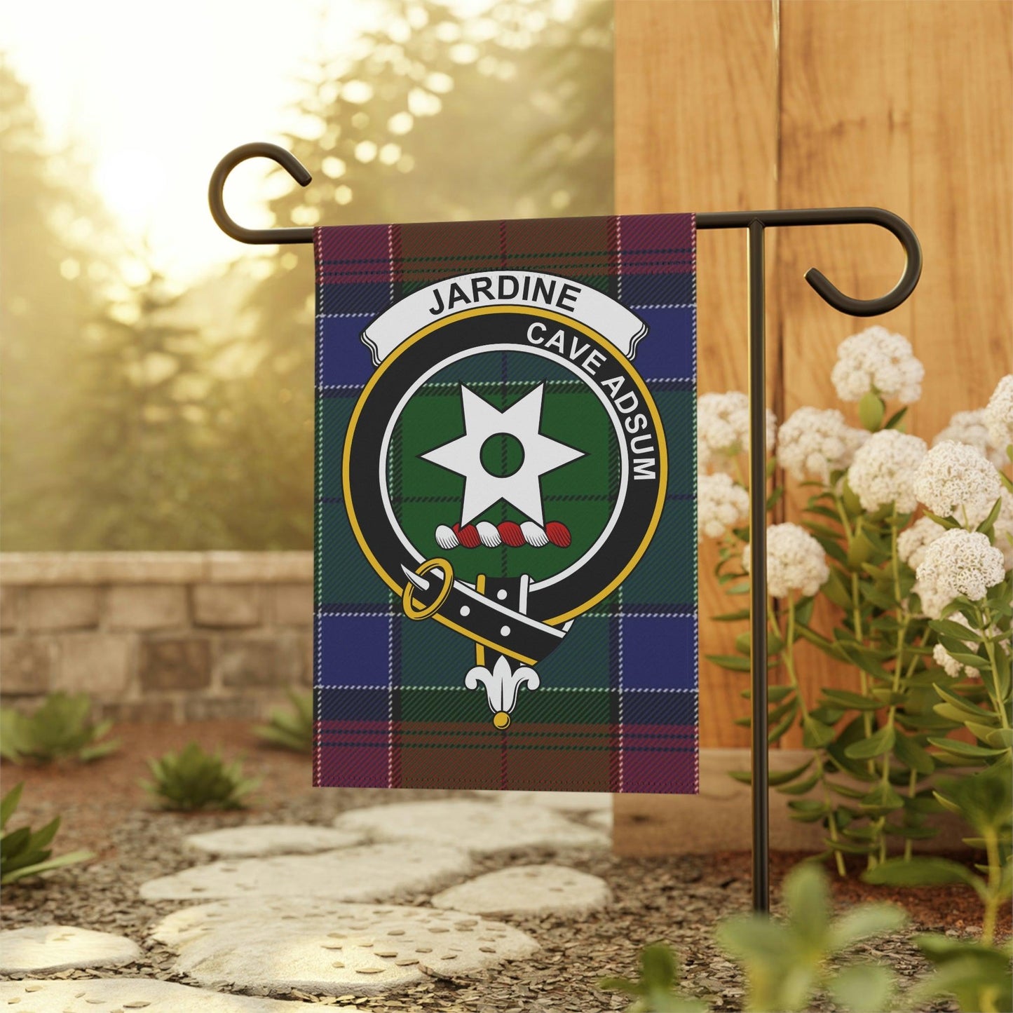 Jardine Clan Scottish Tartan Garden Banner, Jardine Family Crest Scotland Flag