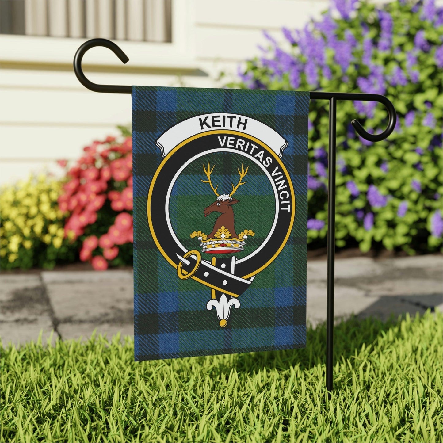 Keith Clan Scottish Tartan Garden Banner, Keith Family Crest Scotland Flag