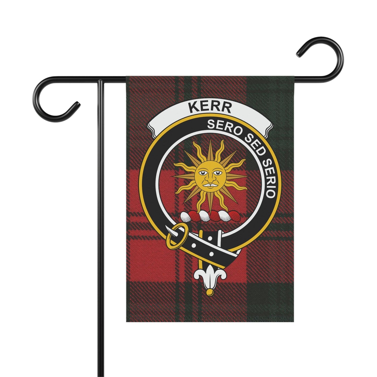 Kerr Clan Scottish Tartan Garden Banner, Kerr Family Crest Scotland Flag