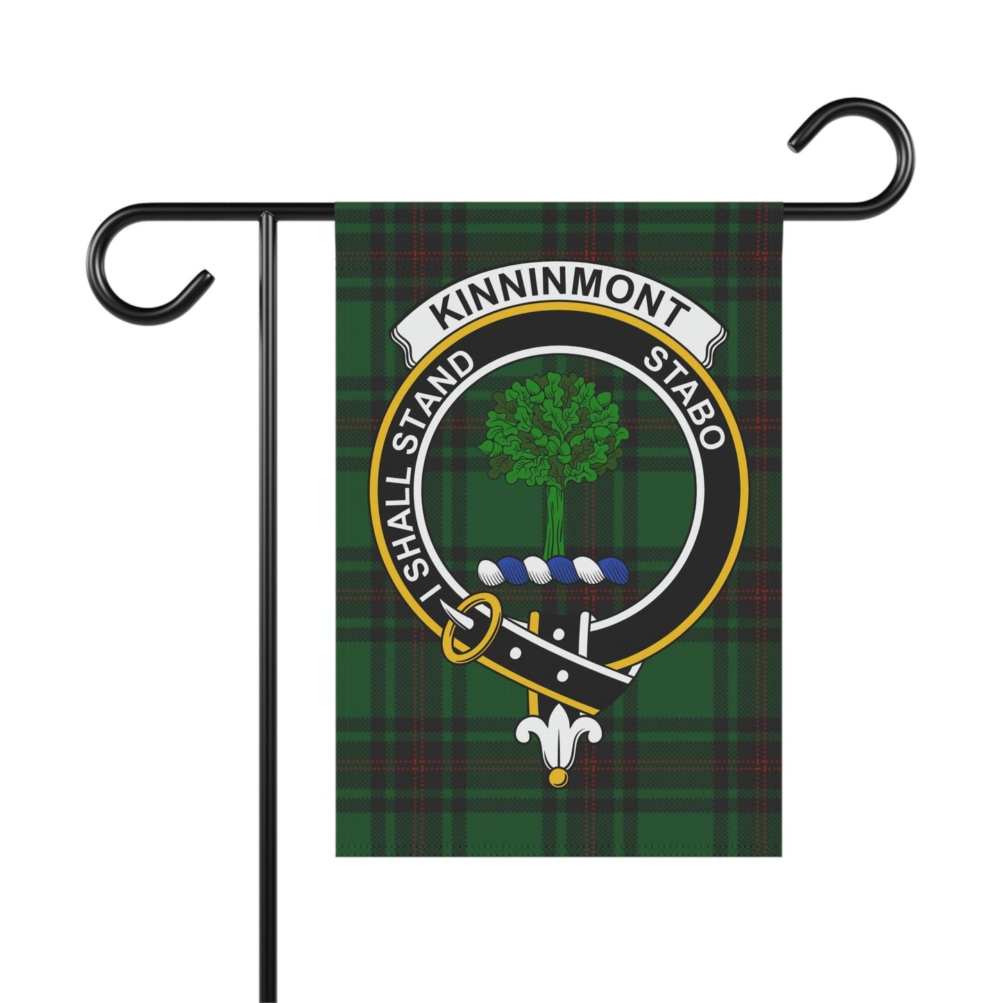 Kinninmont Clan Scottish Tartan Garden Banner, Kinninmont Family Crest Scotland Flag