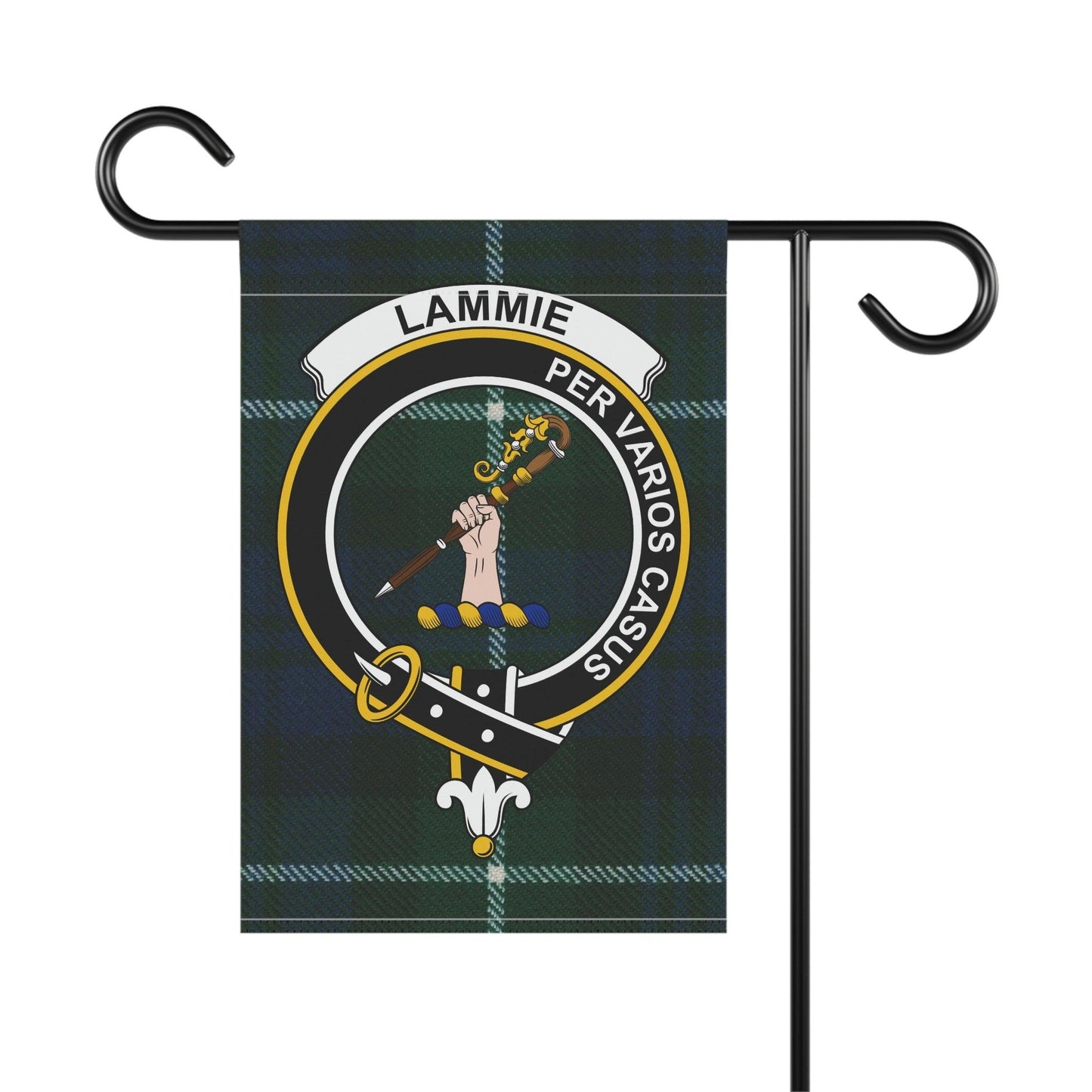 Lammie Clan Scottish Tartan Garden Banner, Lammie Family Crest Scotland Flag