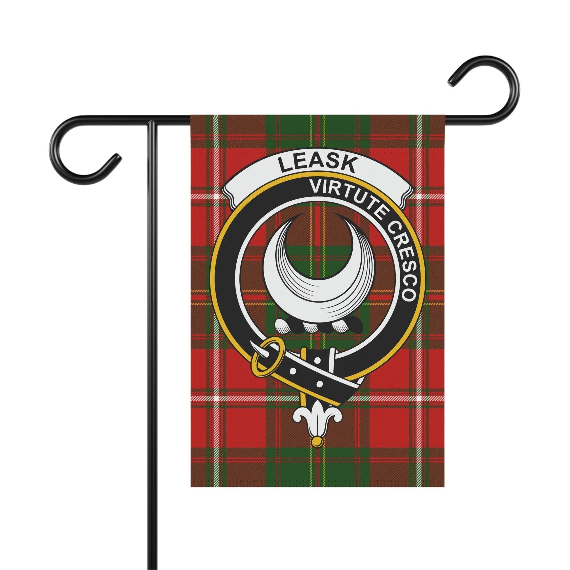 Leask Clan Scottish Tartan Garden Banner, Leask Family Crest Scotland Flag