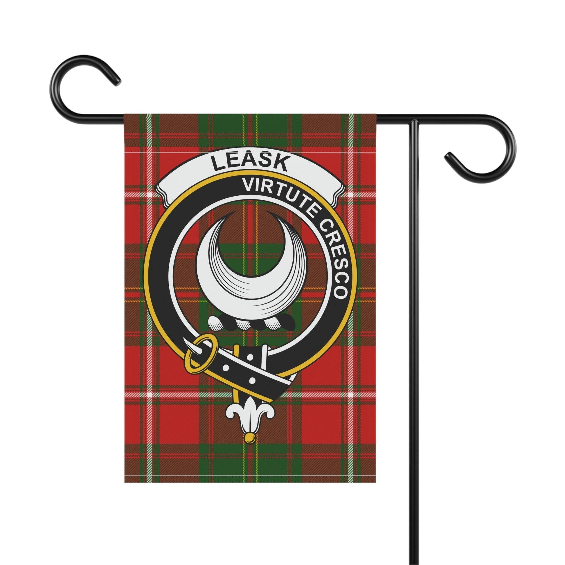 Leask Clan Scottish Tartan Garden Banner, Leask Family Crest Scotland Flag