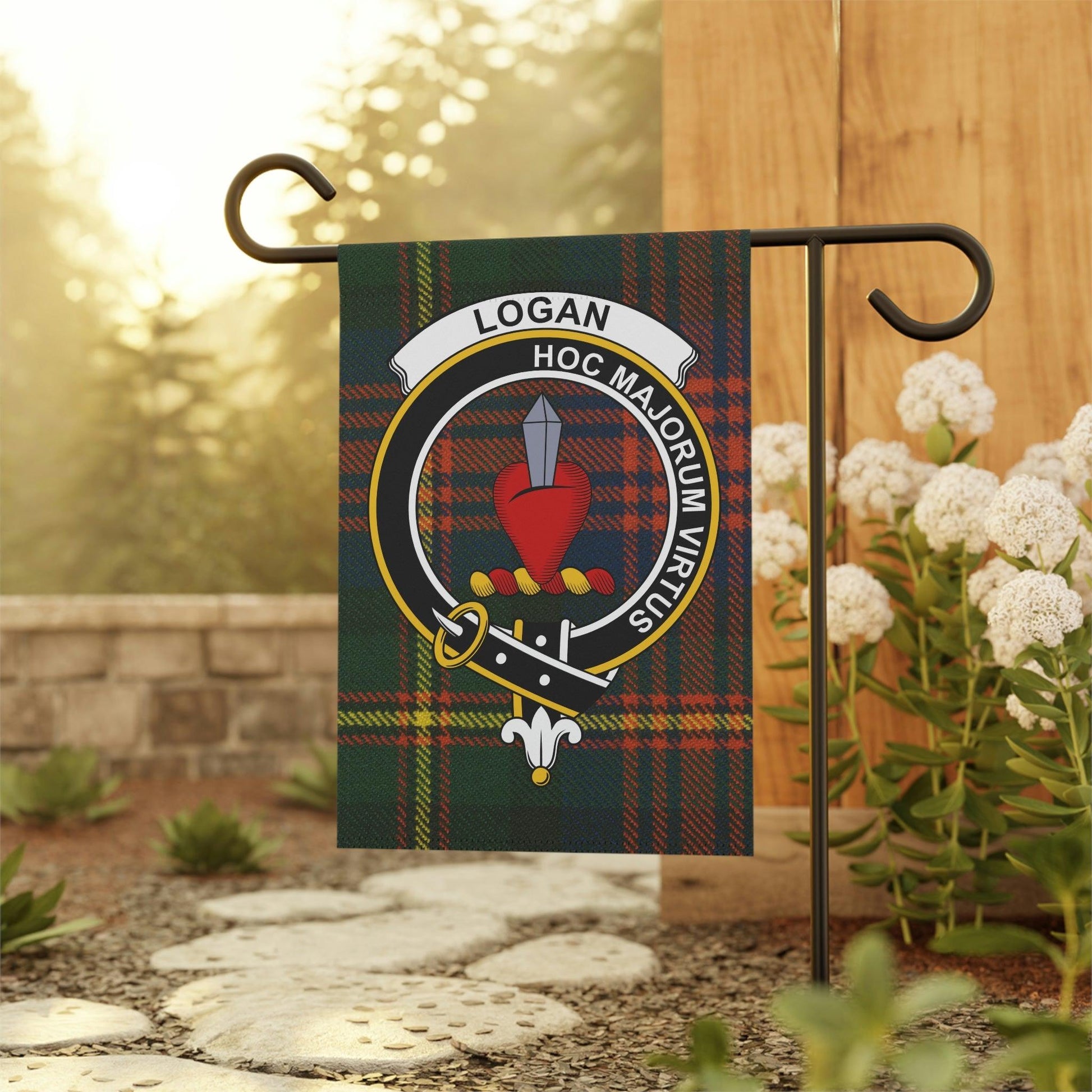 Logan Clan Scottish Tartan Garden Banner, Logan Family Crest Scotland Flag