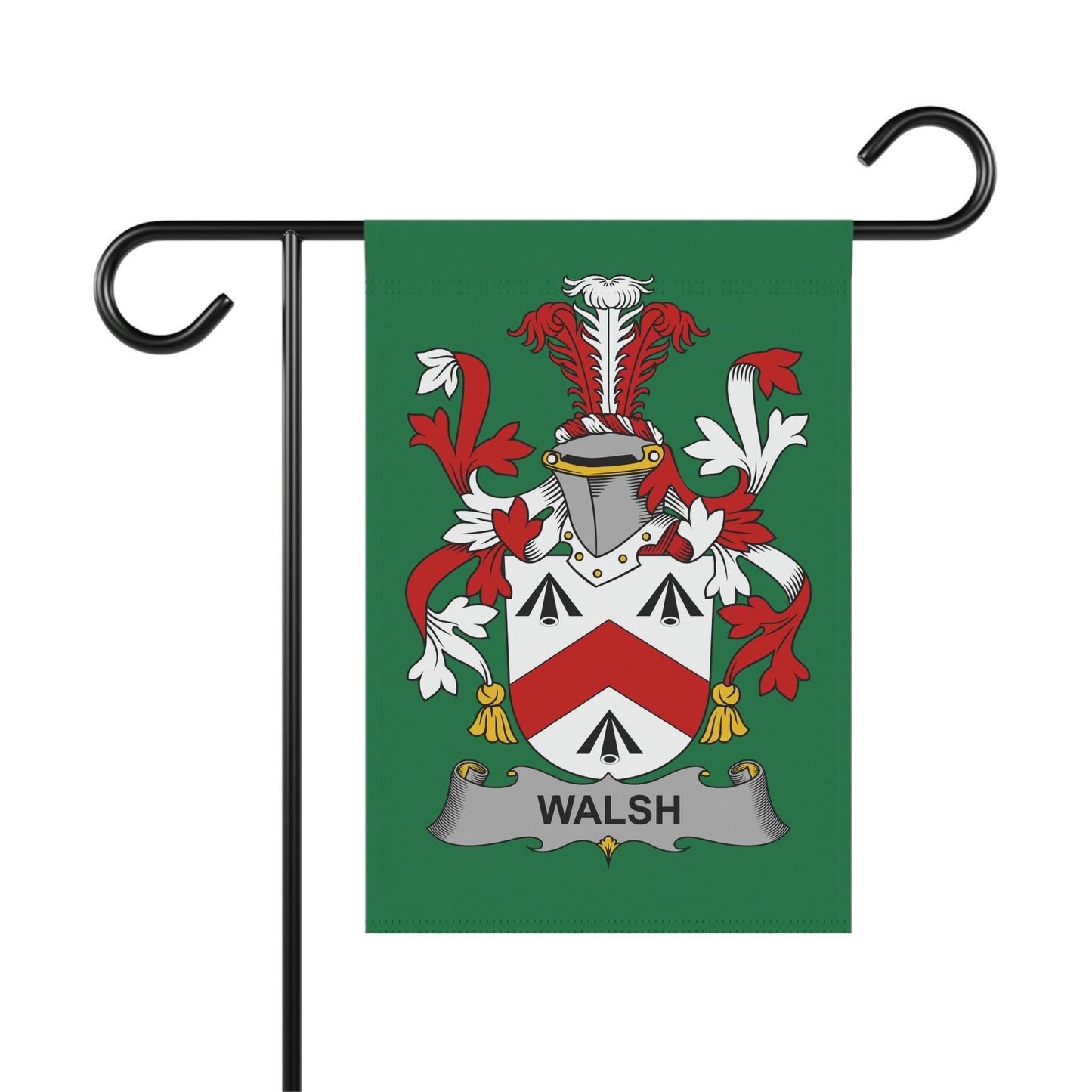Walsh Family Coat Of Arms Irish Flag, Irish Family Name Garden Banner