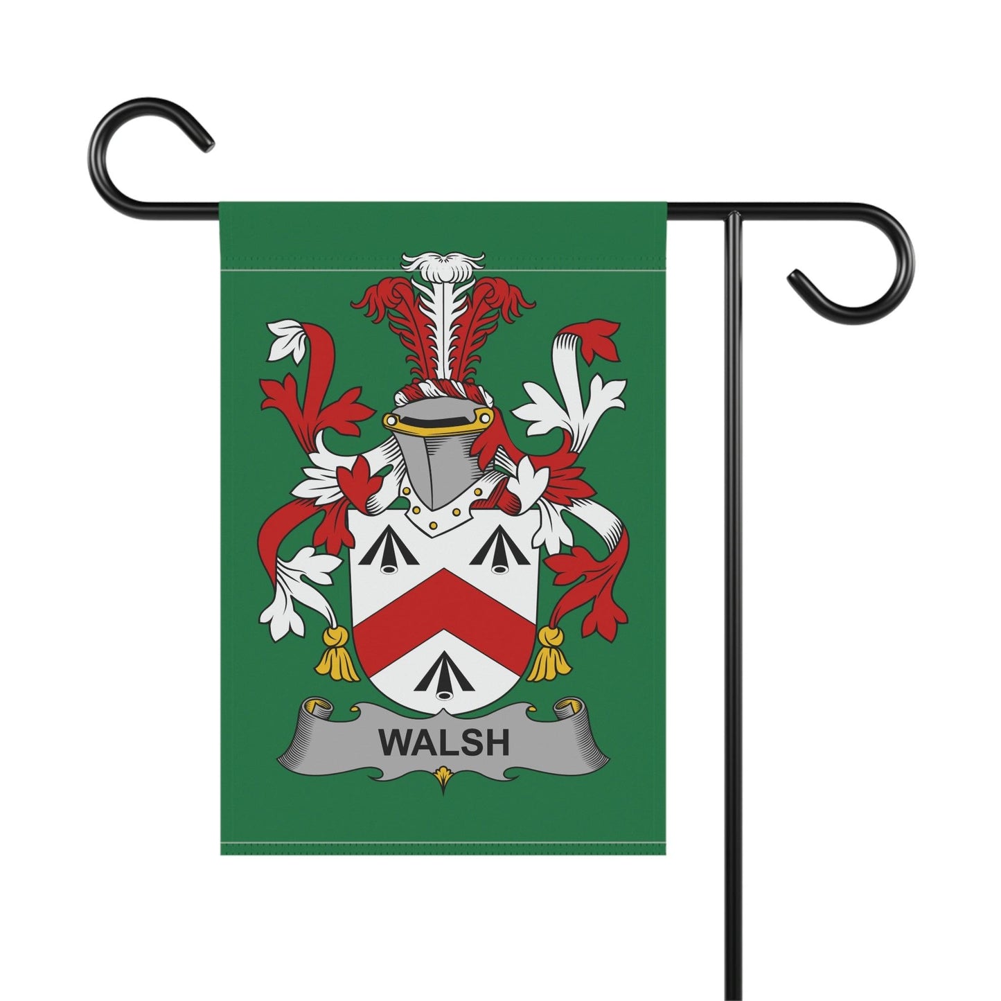 Walsh Family Coat Of Arms Irish Flag, Irish Family Name Garden Banner